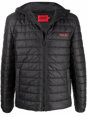 HUGO logo-print puffer jacket - Black