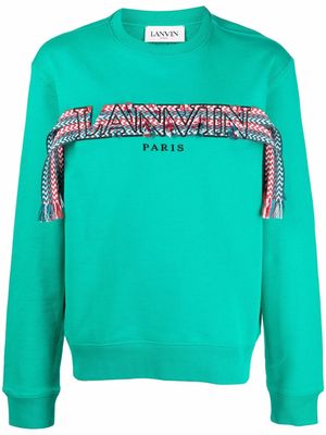 LANVIN tassel-detail crew neck sweatshirt - Green