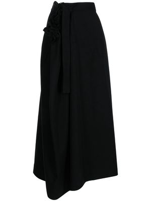 Yohji Yamamoto side gathered-detail skirt - Black