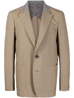 Kolor single breasted wool blazer - Brown
