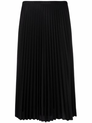 Lacoste logo-waistband pleated skirt - Black
