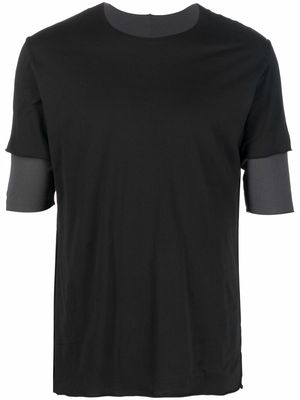 Attachment two tone short sleeve T-shirt - Black