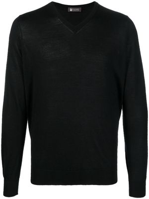 Colombo V-neck fine-knit jumper - Black