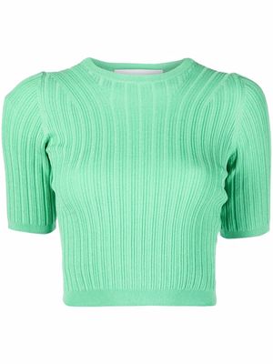 REMAIN rib-knit short-sleeve top - Green