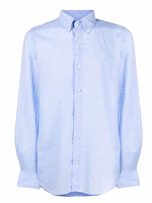 Finamore 1925 Napoli plain long-sleeve shirt - Blue
