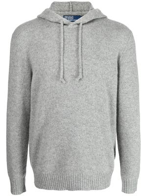 Polo Ralph Lauren knitted drawstring hoodie - Grey