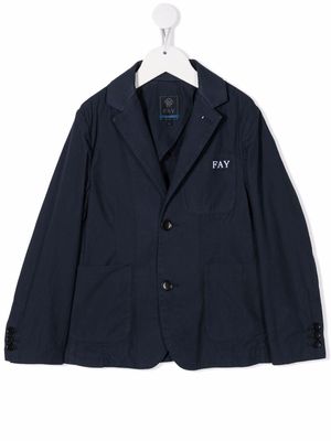 Fay Kids single-breasted cotton blazer - Blue