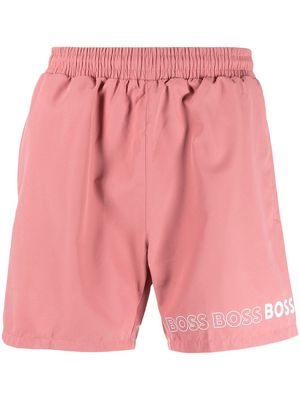 BOSS logo-print swimshorts - Pink