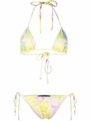 Philipp Plein Baroque-print bikini - Yellow