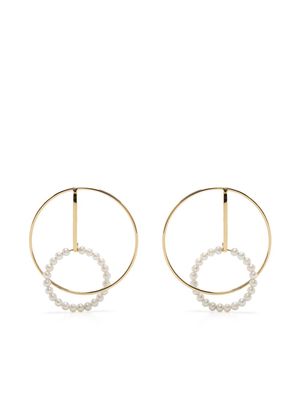 Ruifier 18kt yellow gold Astra Lunar pearl hoop earrings