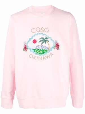 Casablanca Coso Okinawa embroidered sweatshirt - Pink