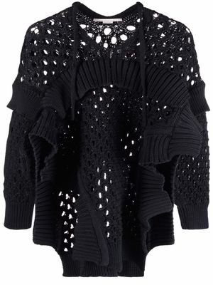 Stella McCartney open-knit rib-trim jumper - Black