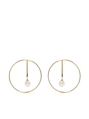 Ruifier 18kt yellow gold Astra New Moon Sphere Akoya pearl earrings