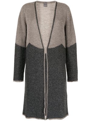 Lorena Antoniazzi sequin-embellished two-tone cardi-coat - Grey