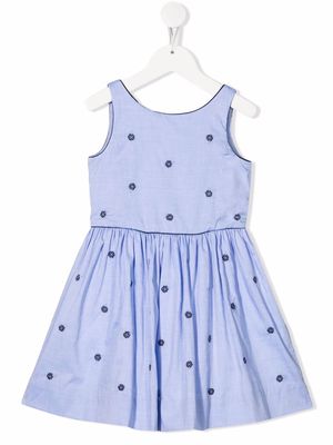 Ralph Lauren Kids embroidered sleeveless dress - Blue