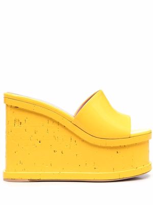 HAUS OF HONEY Lacquer Doll platform mules - Yellow