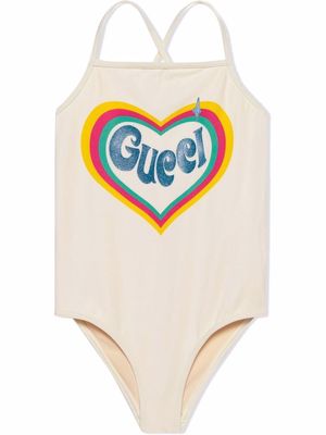 Gucci Kids logo-print swimsuit - White