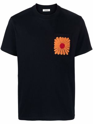 SANDRO Sun-print organic cotton T-shirt - Blue