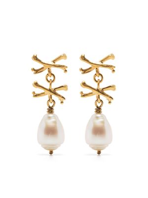 Claire English rumbullion pearl-drop earrings - Gold