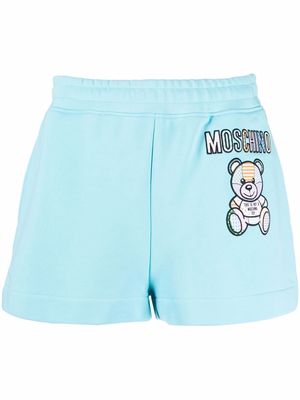 Moschino Teddy Bear cotton track shorts - Blue