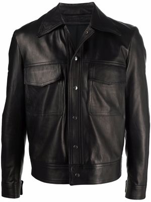 Salvatore Santoro chest pocket leather jacket - Black