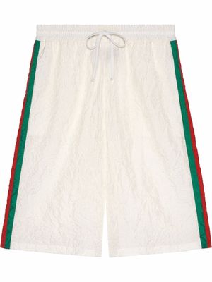 Gucci stripe detail nylon shorts - White