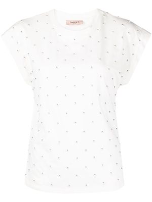 TWINSET cotton embroidered detail T-shirt - White