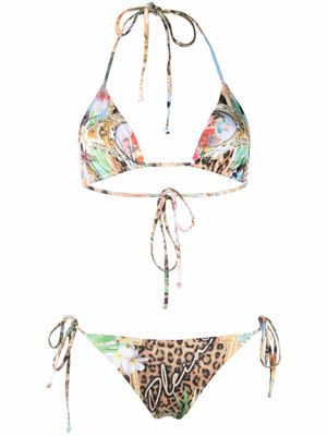 Philipp Plein leopard-print bikini - Brown