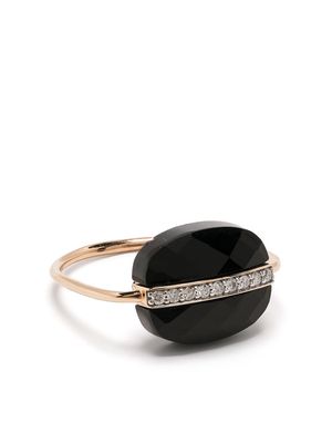 Morganne Bello 18kt rose gold Aurore diamond onyx ring - Black