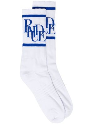 Rhude logo-print socks - White