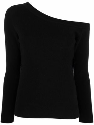 PAULA cold-shoulder knit jumper - Black