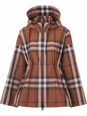 Burberry checked hooded jacket - Brown