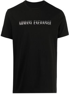 Armani Exchange logo-print crewneck T-shirt - Black