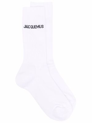 Jacquemus intarsia-knit logo ankle socks - White