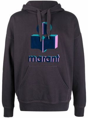 Isabel Marant logo-print hoodie - Purple