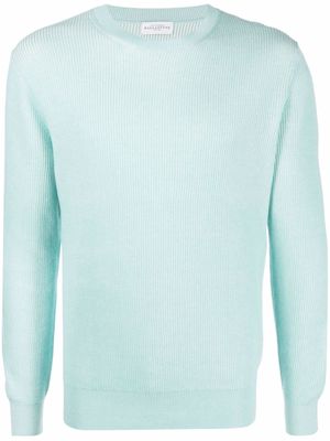 Ballantyne ribbed-knit fitted jumper - Blue