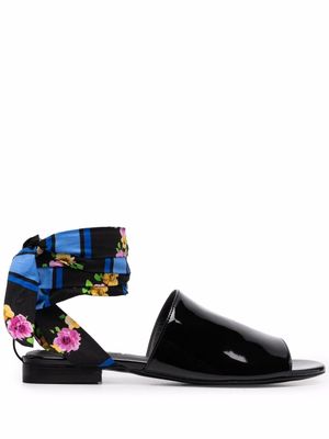 MSGM tie-fastening open-toe sandals - Black
