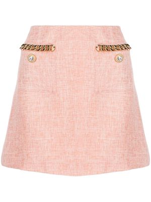Alice McCall chain link-detail tweed skirt - Pink