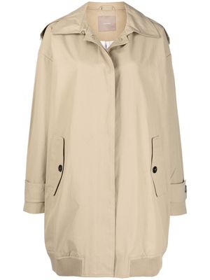 12 STOREEZ oversized bomber trench coat - Neutrals