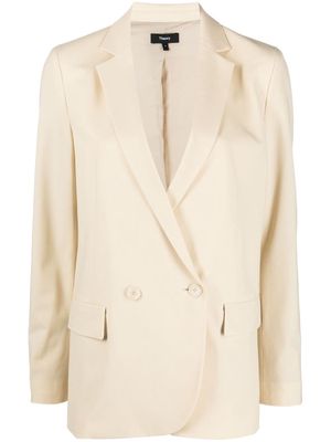 Theory double-breasted wool blazer - Neutrals