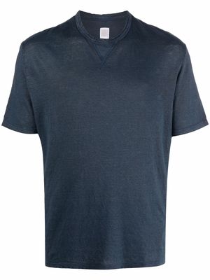 Eleventy crew-neck linen T-shirt - Blue
