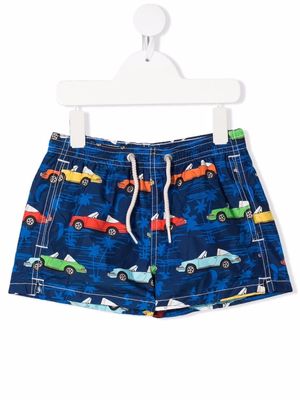 MC2 Saint Barth Kids car-print swim shorts - Blue
