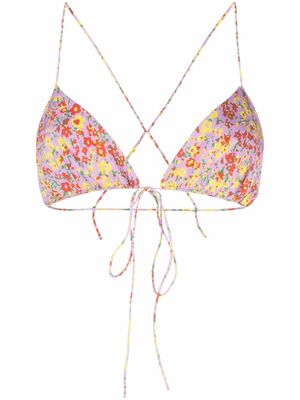 Philosophy Di Lorenzo Serafini floral-print triangle bikini top - Pink