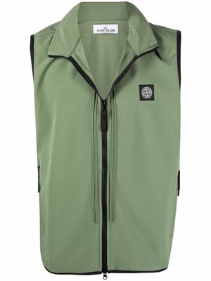 Stone Island logo patch zipped waistcoat - Green