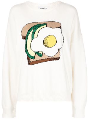 Monse Avocado Toast merino-knit jumper - White