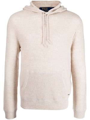 Polo Ralph Lauren waffle-knit knitted hoodie - Neutrals