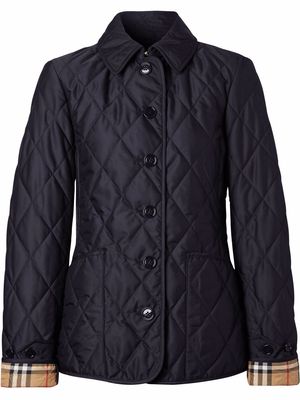 Burberry diamond-quilted thermoregulated jacket - Blue