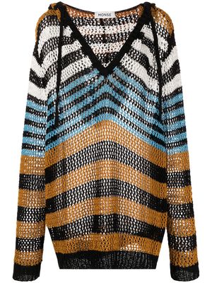 Monse oversized stripe knit hoodie - Multicolour