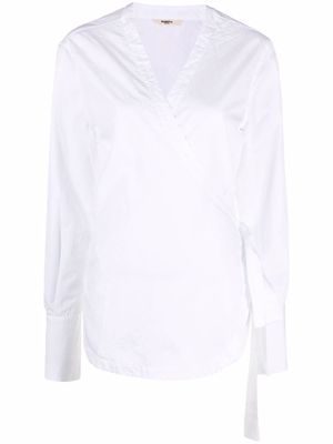 Barena long-sleeved wrap top - White