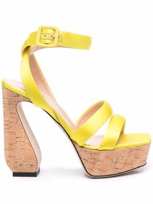 Si Rossi Antonia satin sandals - Yellow